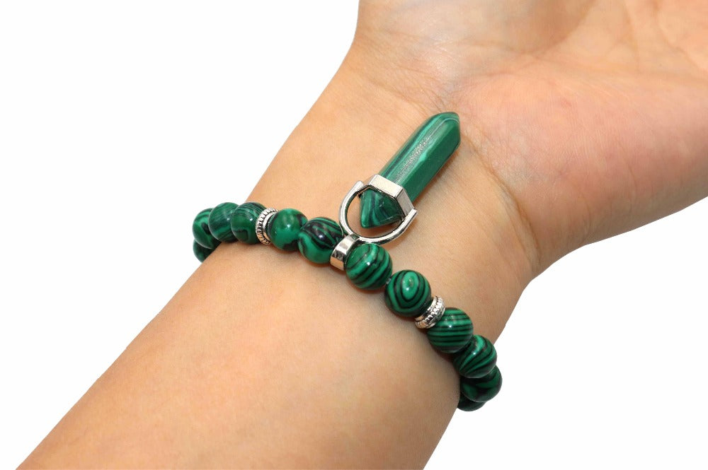 Malachite Stress Relief Chakra Point Bracelet