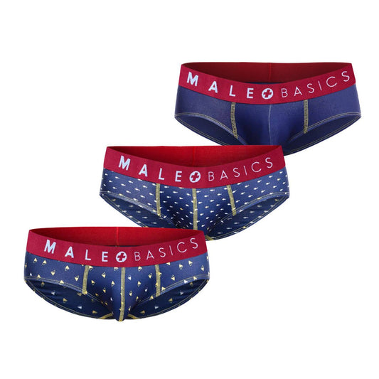 MaleBasics 3-Pack Brief Prints Marine