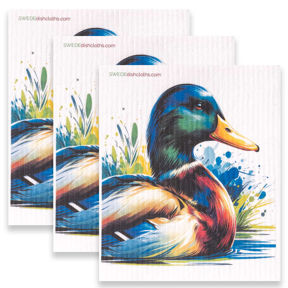Eco-Friendly Swedish Dishcloths - Mallard Duck Set of 3 (Paper Towel Replacements) - Concordia Style Boutique