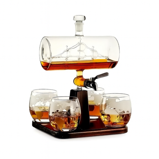 Maritime Sailboat Whiskey Decanter Set