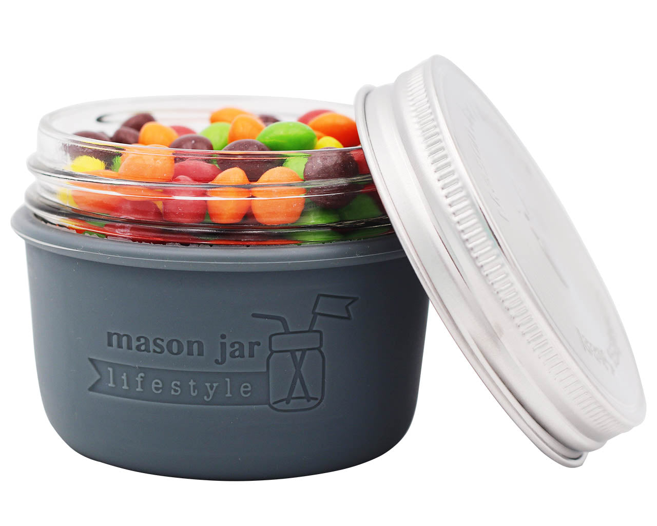 Silicone Sleeve for Wide Mouth Half Pint 8oz Mason Jars - Concordia Style Boutique