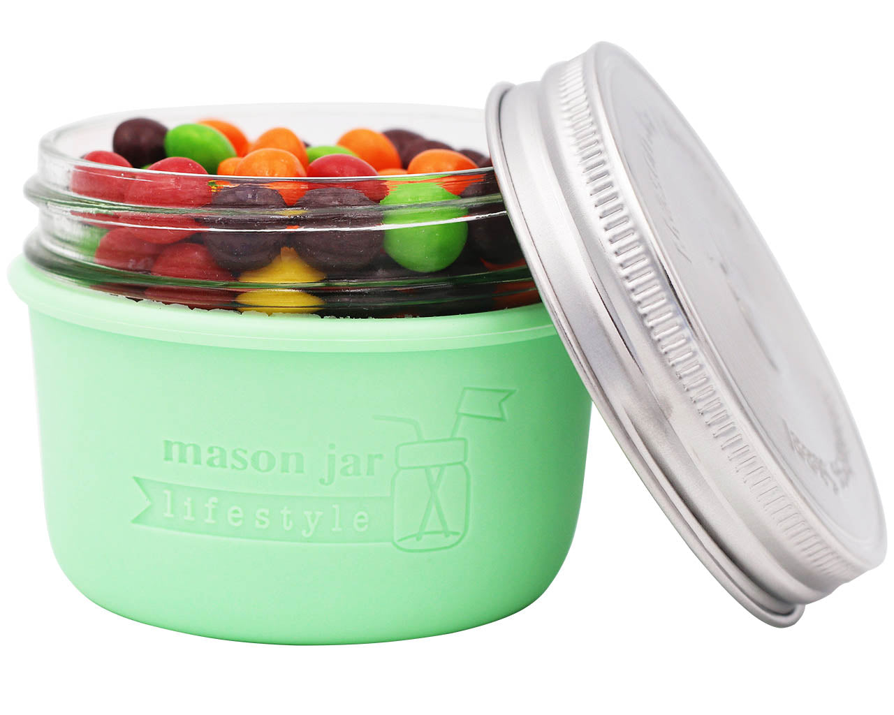 Silicone Sleeve for Wide Mouth Half Pint 8oz Mason Jars - Concordia Style Boutique