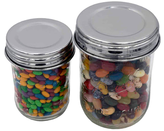 Polished Vintage Reproduction Stainless Steel Storage Lids for Mason Jars 5 Pack - Concordia Style Boutique