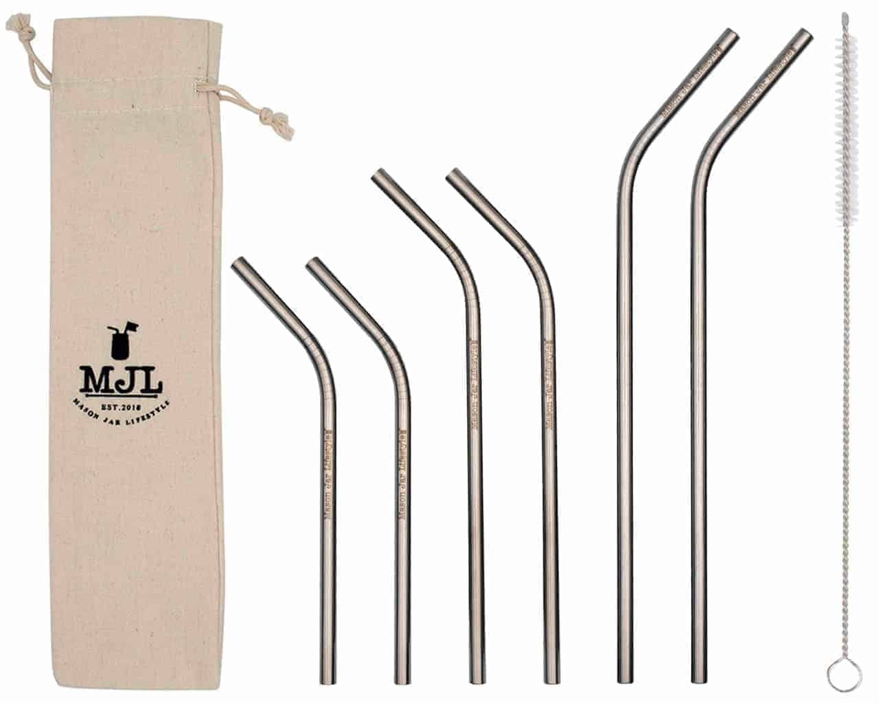 Combo 6 Pack Thin Bent Stainless Steel Straws for Mason Jars - Premium Mason Jar from Mason Jar Lifestyle - Just $14.99! Shop now at Concordia Style Boutique
