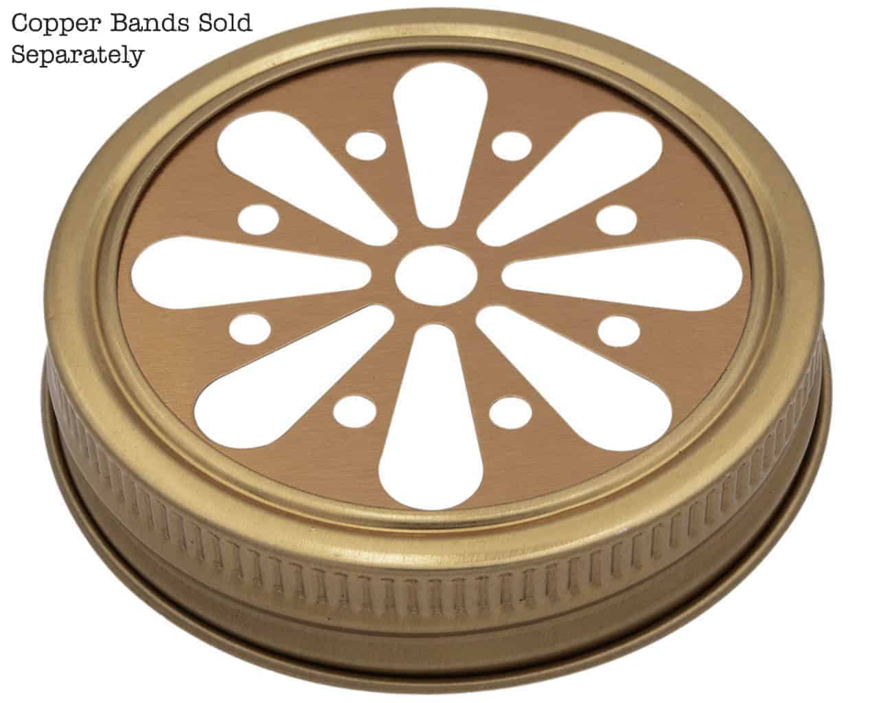 Daisy Cut Copper or Gold Metal Lid Inserts for RM Mason Jars 10 Pack - Concordia Style Boutique