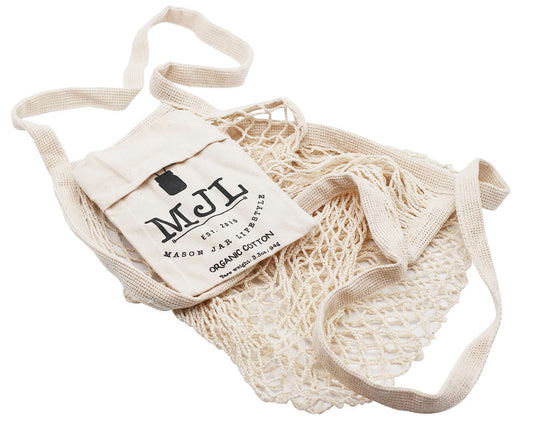 Organic Cotton String Tote Bag with Pocket - Concordia Style Boutique