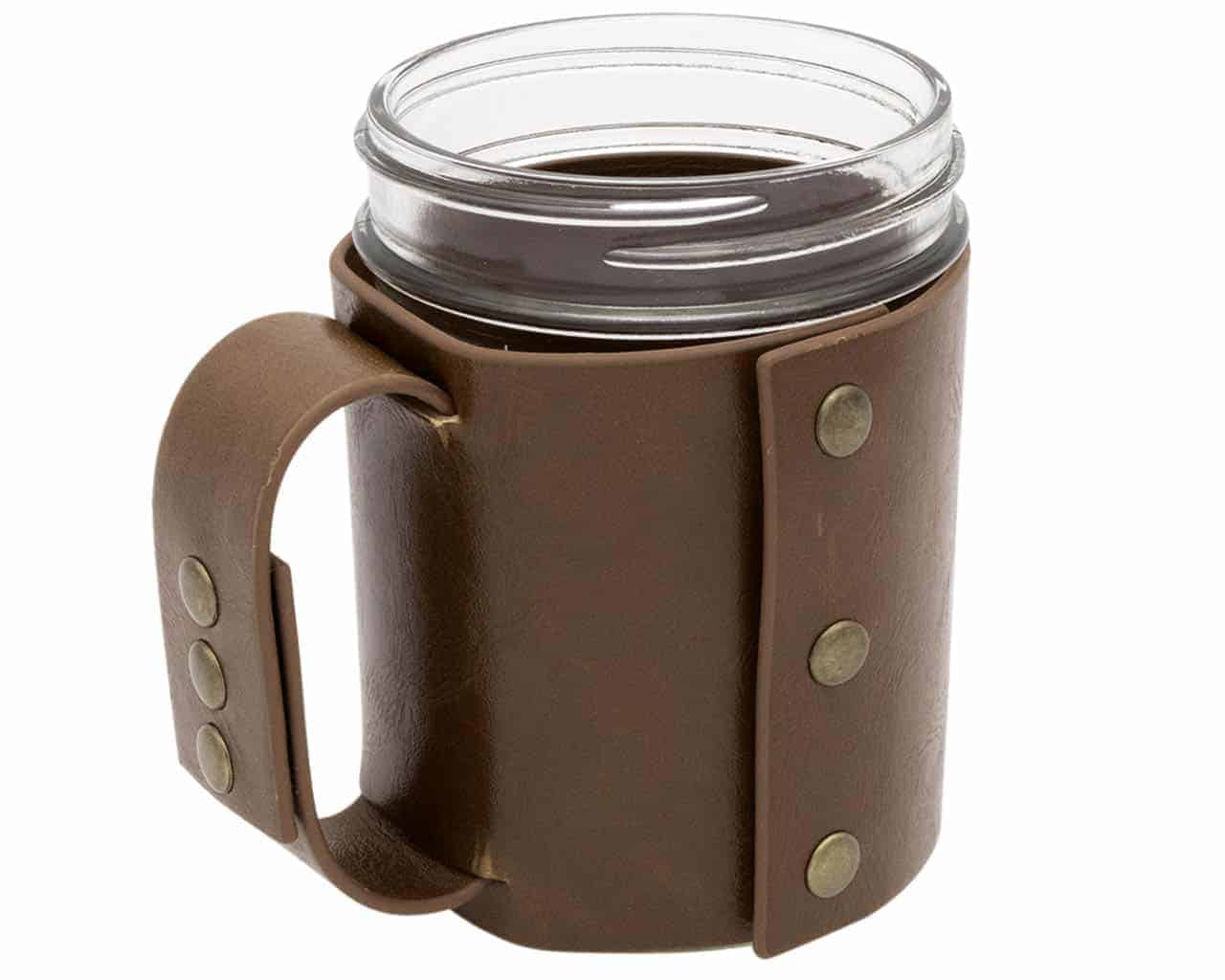 Mason Jar Lifestyle Faux Leather Travel Mug Set - Concordia Style Boutique