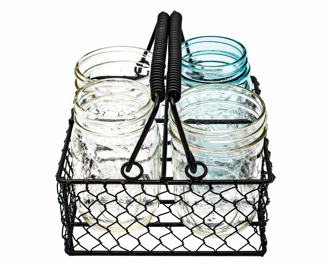 Chicken Wire Caddy for 4 Pint Mason Jars - Concordia Style Boutique