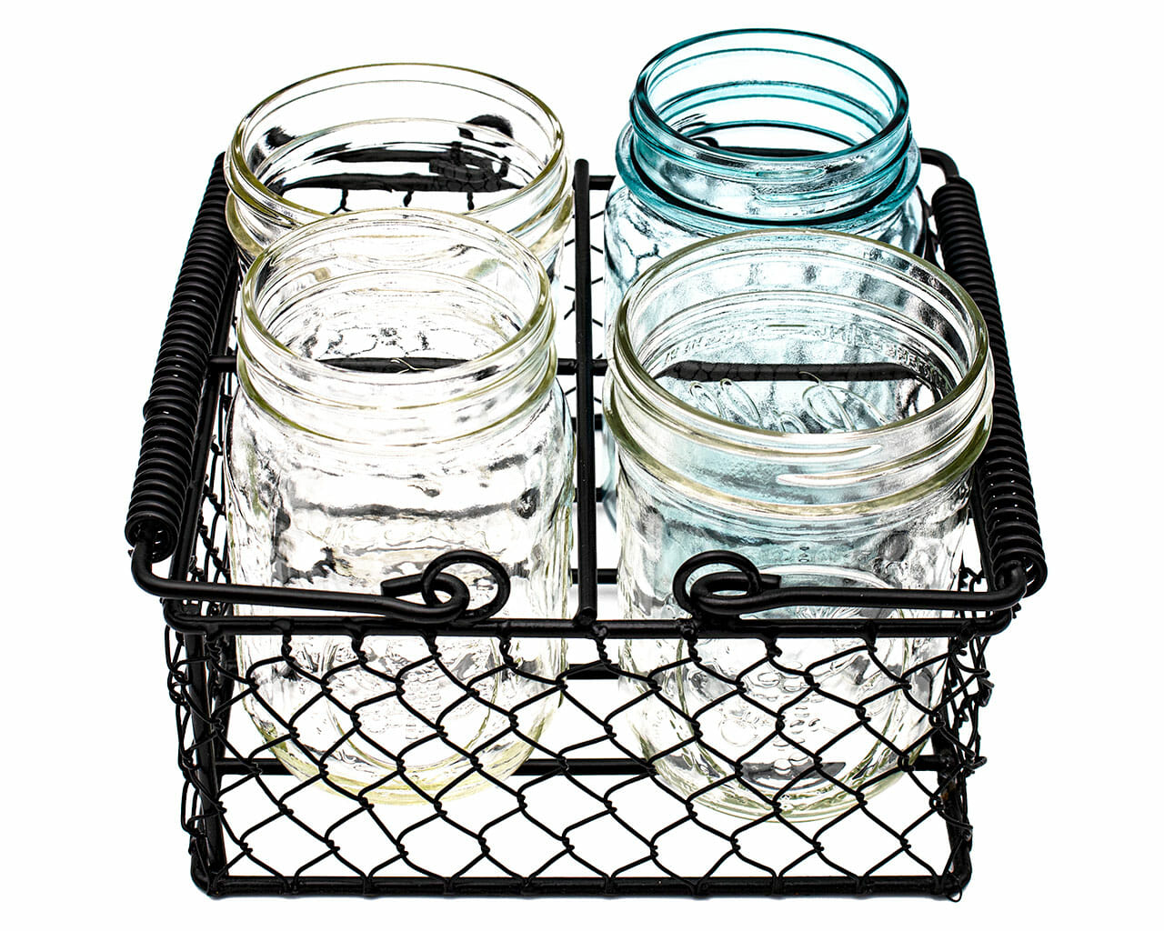 Chicken Wire Caddy for 4 Pint Mason Jars - Concordia Style Boutique