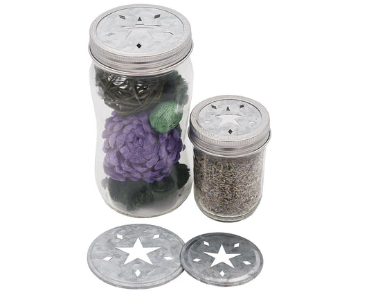 Star Cutout Galvanized Metal Lid Inserts for Mason Jars 10 Pack - Concordia Style Boutique