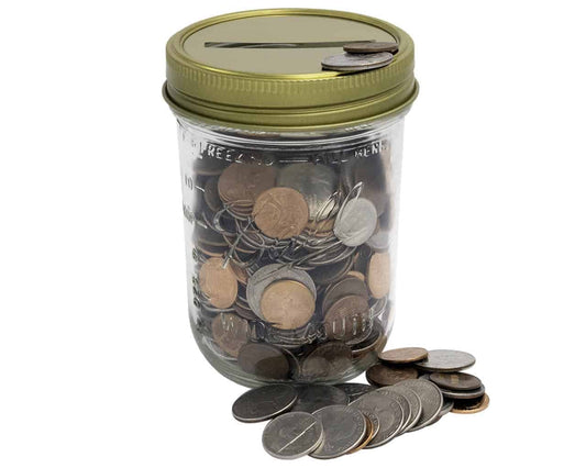 Gold Coin Slot Bank Lid Inserts for Mason Jars 10 Pack - Concordia Style Boutique