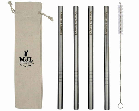 Long Stainless Steel Boba Straws for Quart Mason Jars - Concordia Style Boutique