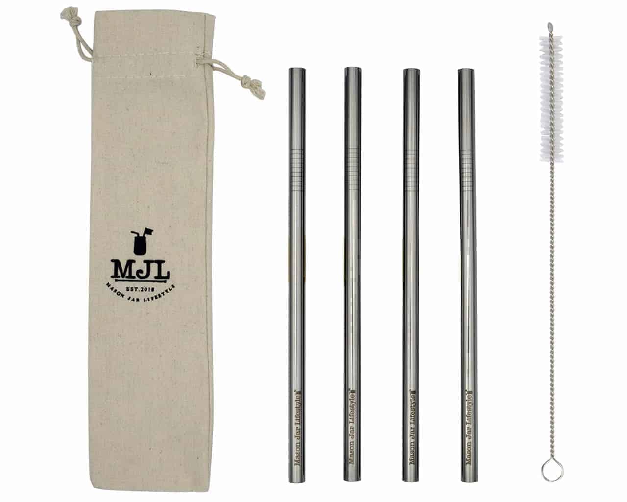 Long Stainless Steel Smoothie Straws for Quart Mason Jars - Concordia Style Boutique
