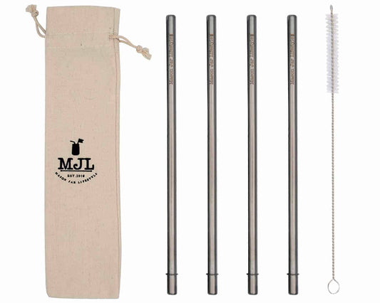 Long Safer Rounded End Stainless Steel Straw for Quart Mason Jars - Concordia Style Boutique