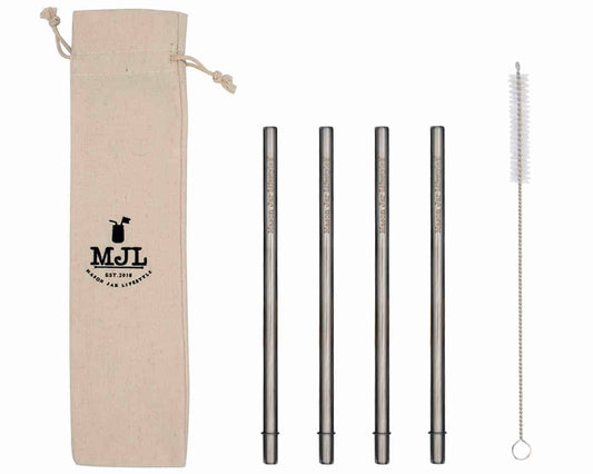 Medium Safer Rounded End Stainless Steel Straw for Pint Mason Jars - Concordia Style Boutique