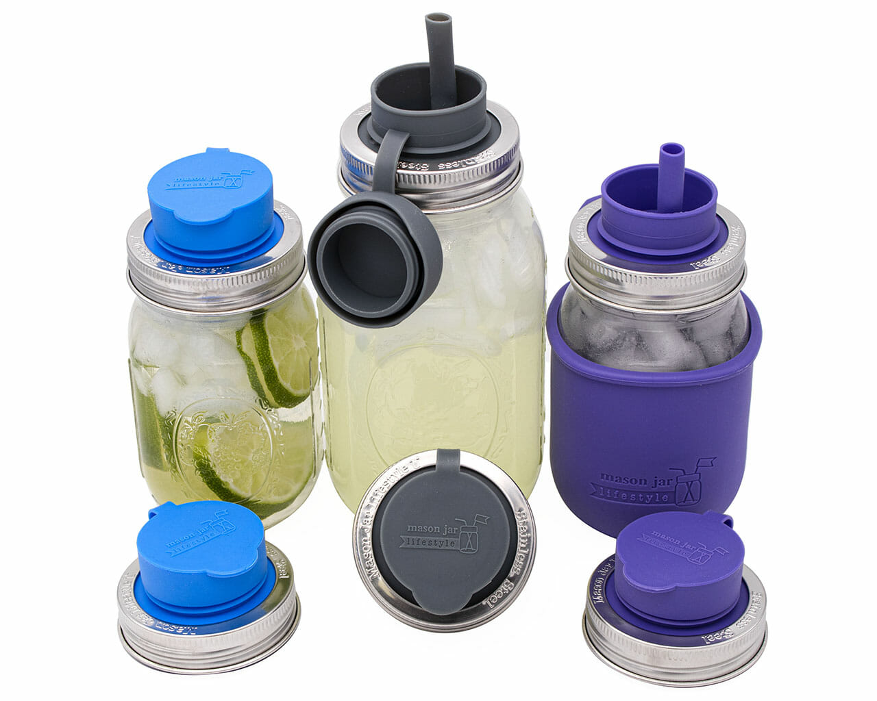 Pop-Up Sippy Straw Leak Resistant Lids for Regular Mouth Mason Jars - Concordia Style Boutique