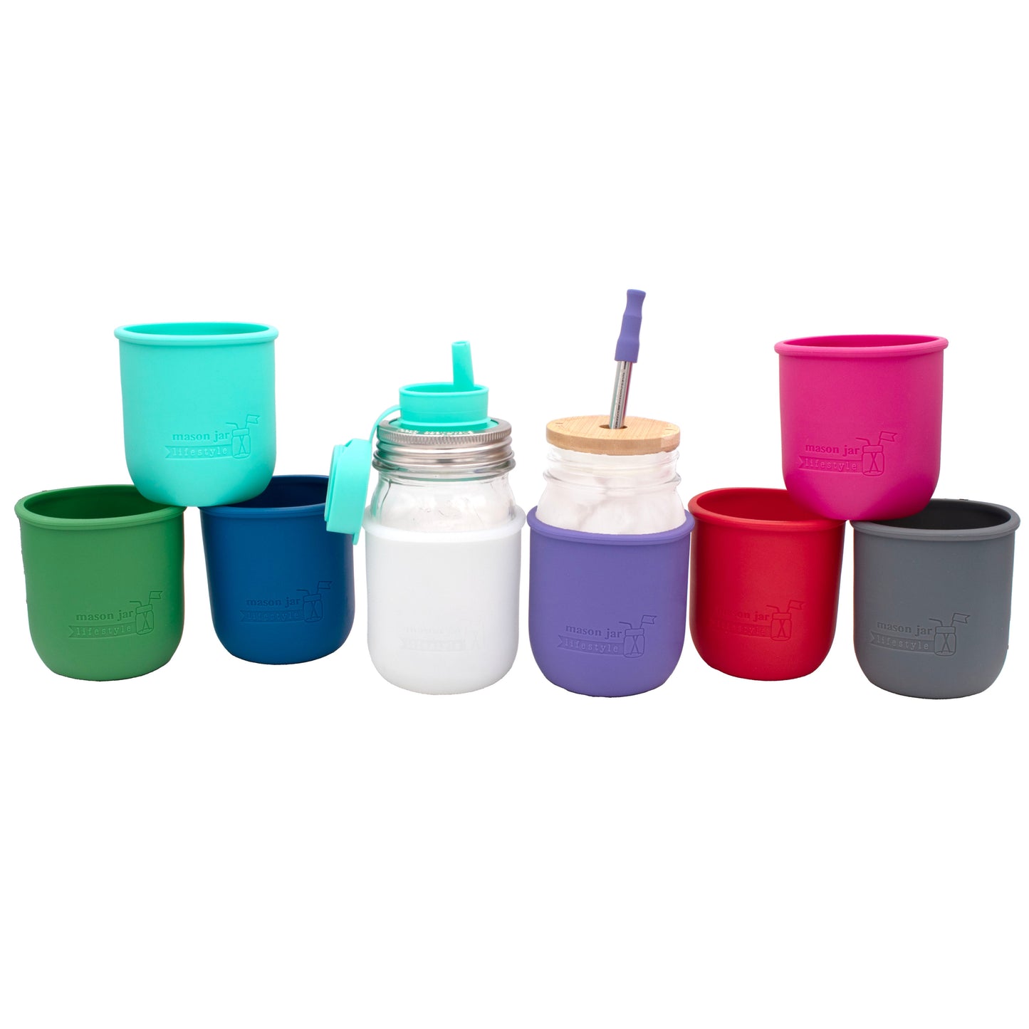 Silicone Sleeve for Regular Mouth Pint 16oz Mason Jars - Concordia Style Boutique