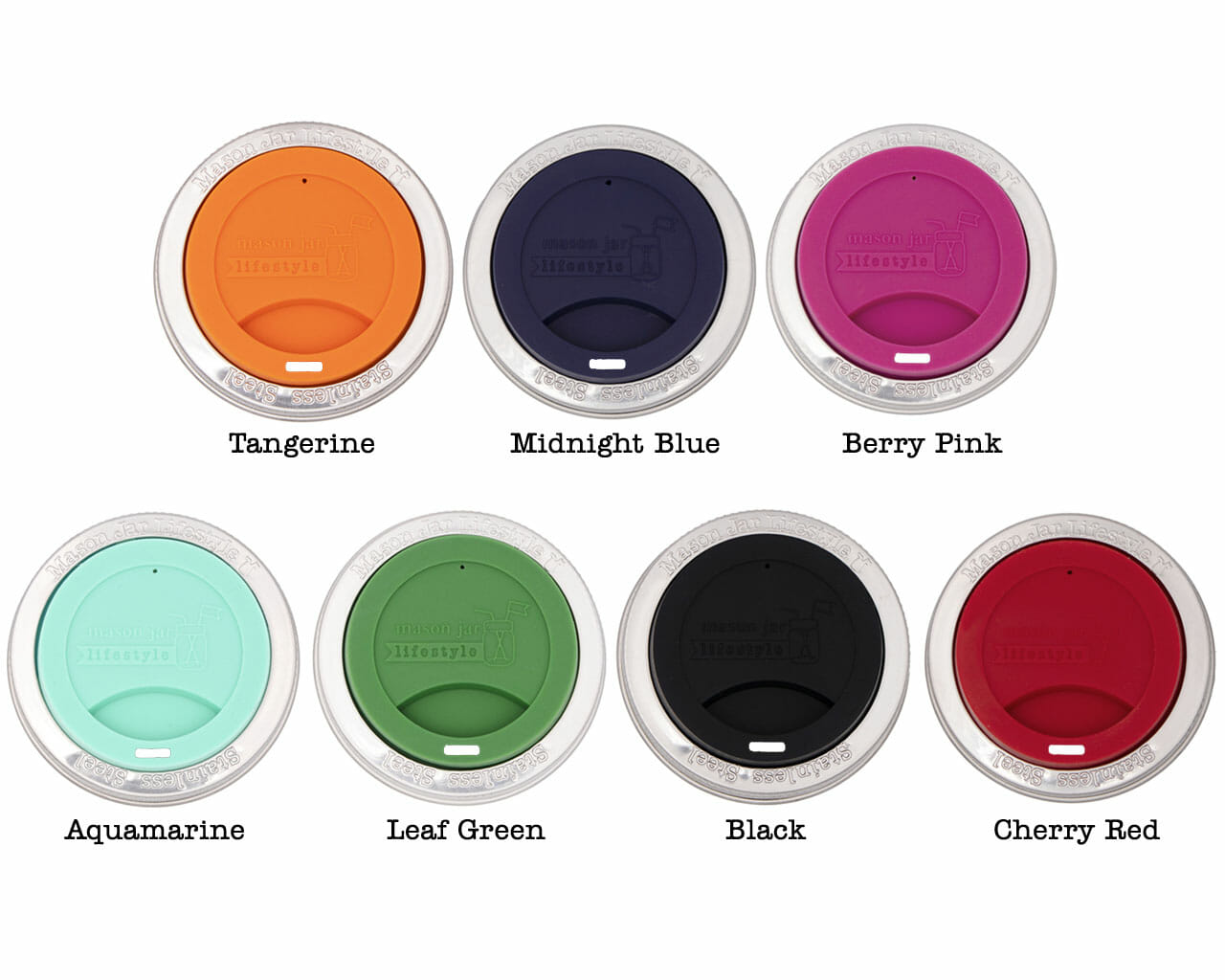 Silicone Drinking Lid with Stainless Steel Band for Mason Jars - Concordia Style Boutique