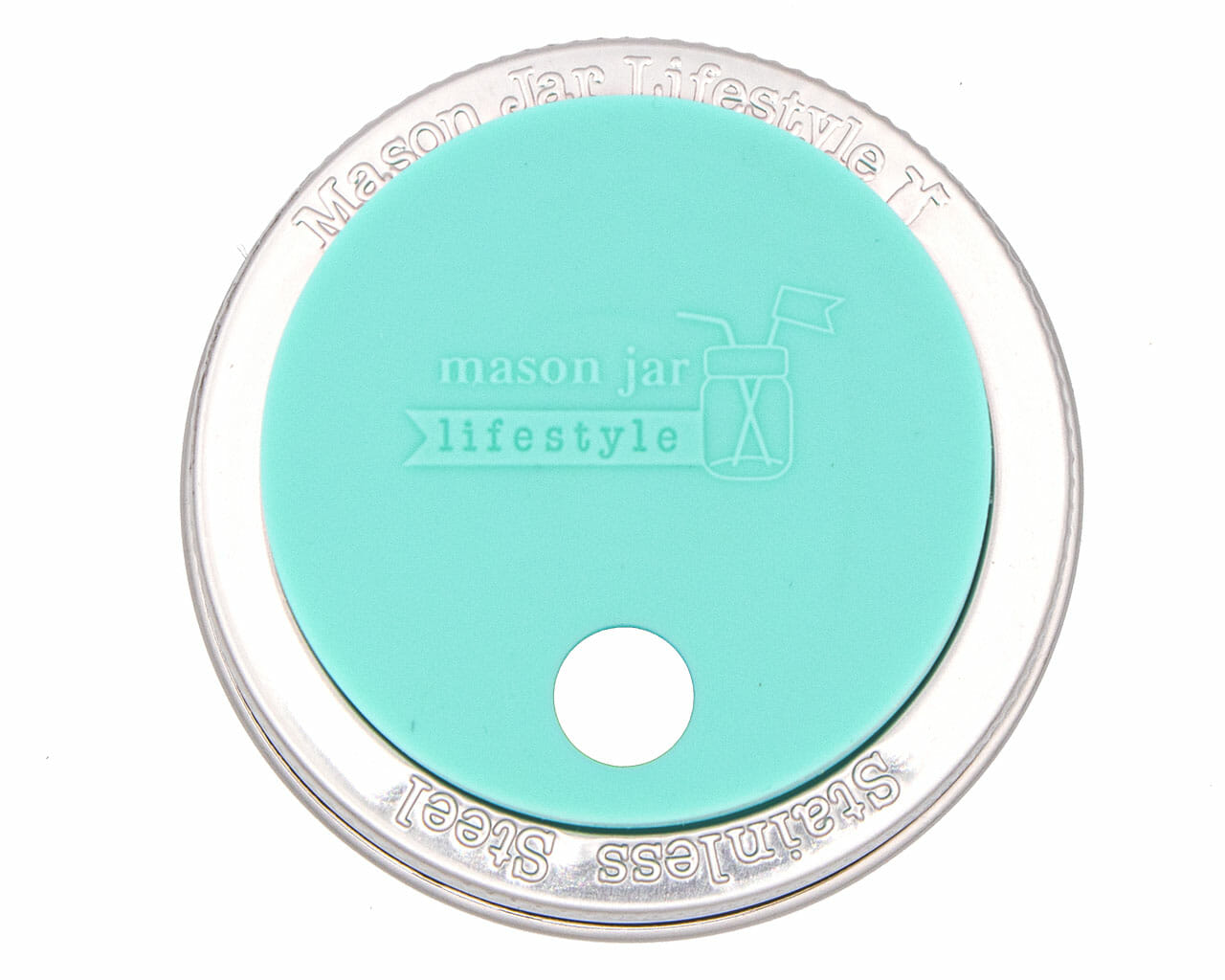 Silicone Straw Hole Tumbler with Stainless Steel Band for Mason Jars - Concordia Style Boutique