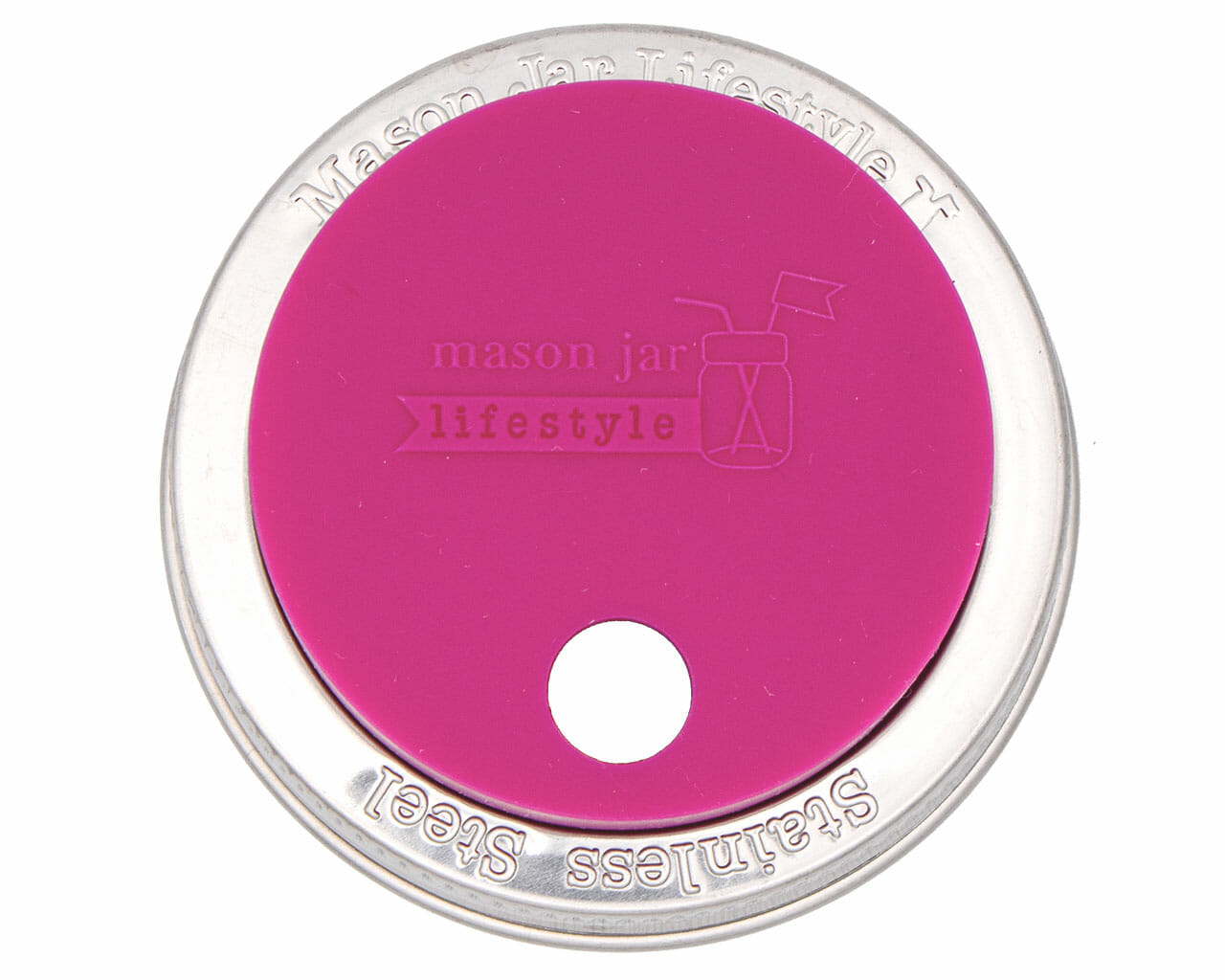 Silicone Straw Hole Tumbler with Stainless Steel Band for Mason Jars - Concordia Style Boutique