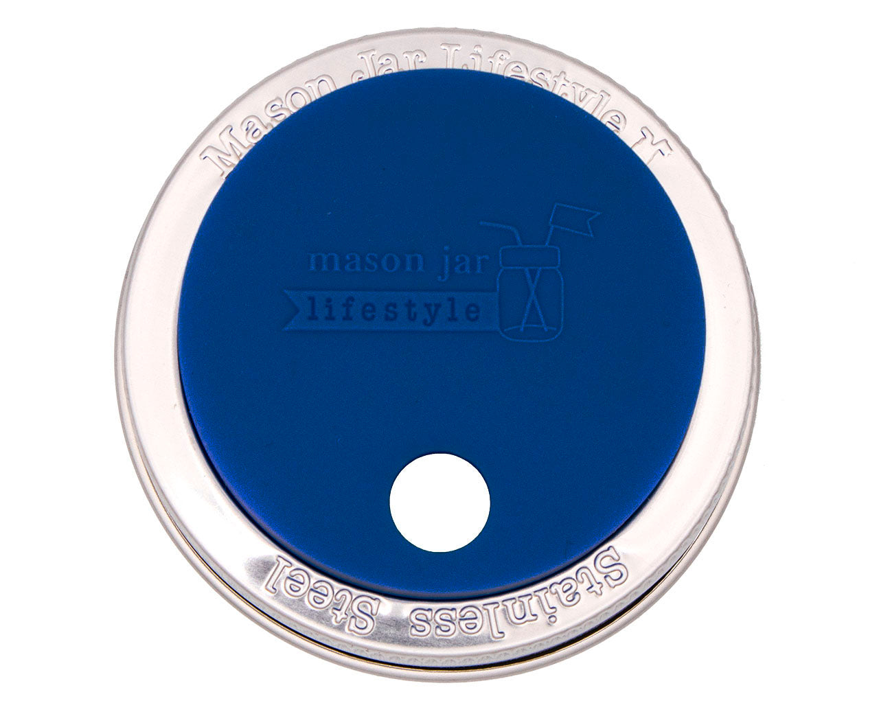 Silicone Straw Hole Tumbler with Stainless Steel Band for Mason Jars - Concordia Style Boutique