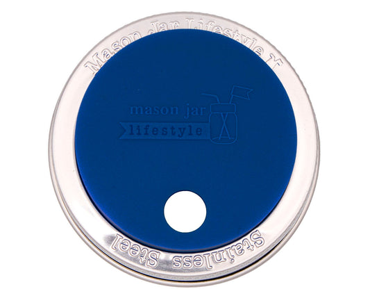 Silicone Straw Hole Tumbler with Stainless Steel Band for Mason Jars - Concordia Style Boutique