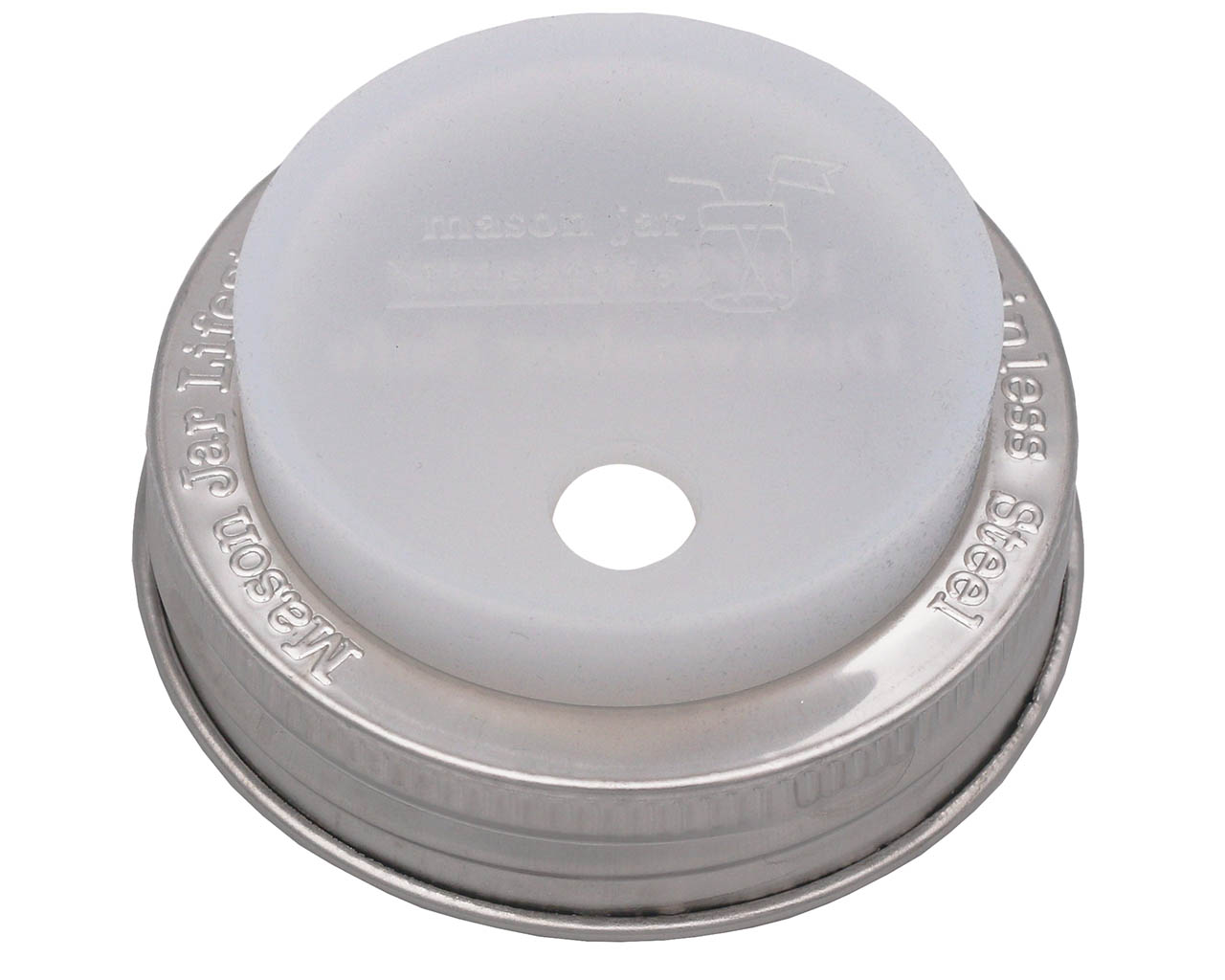 Silicone Straw Hole Tumbler with Stainless Steel Band for Mason Jars - Concordia Style Boutique