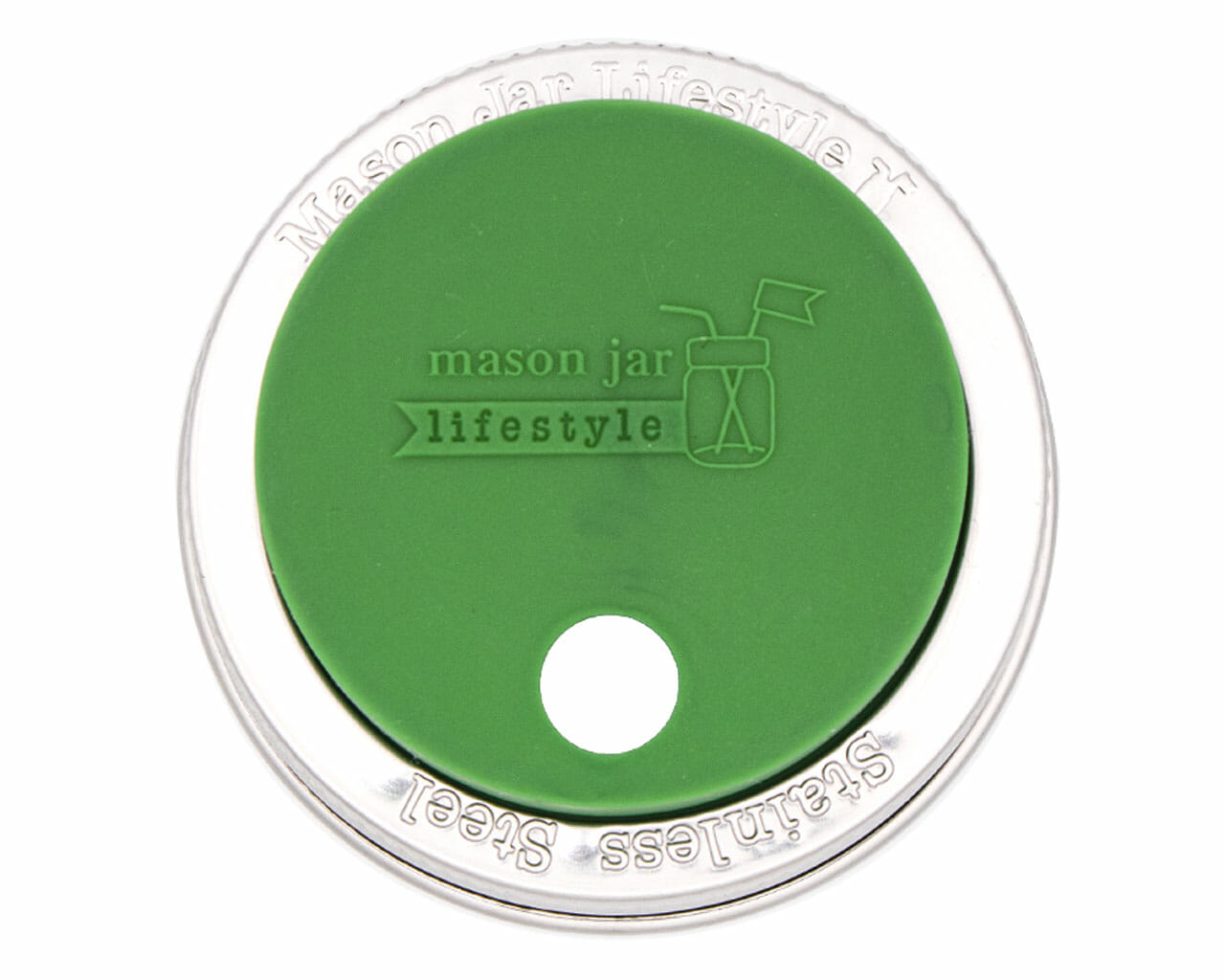 Silicone Straw Hole Tumbler with Stainless Steel Band for Mason Jars - Concordia Style Boutique