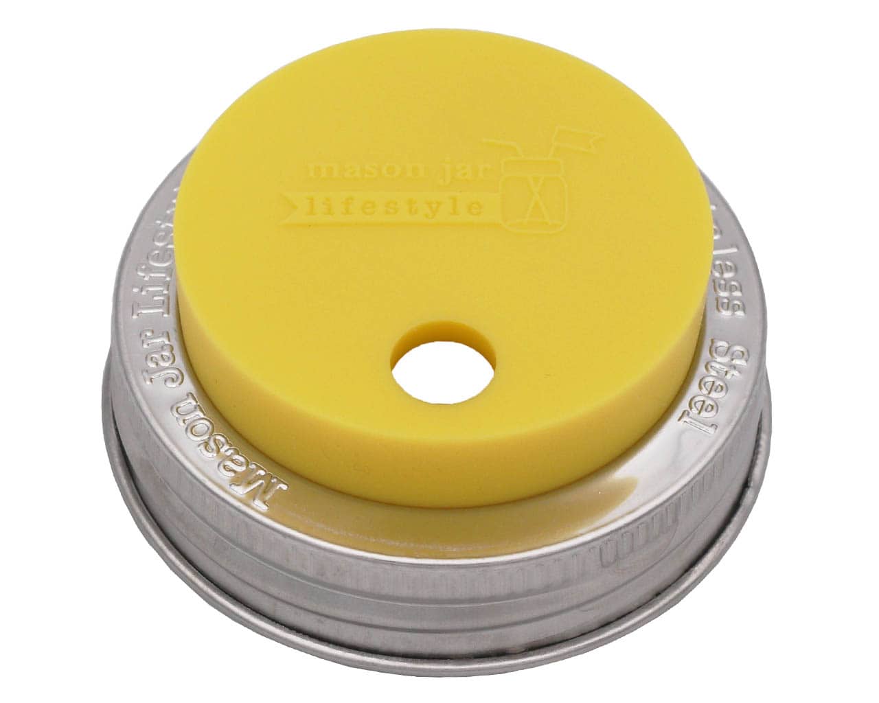 Silicone Straw Hole Tumbler with Stainless Steel Band for Mason Jars - Concordia Style Boutique