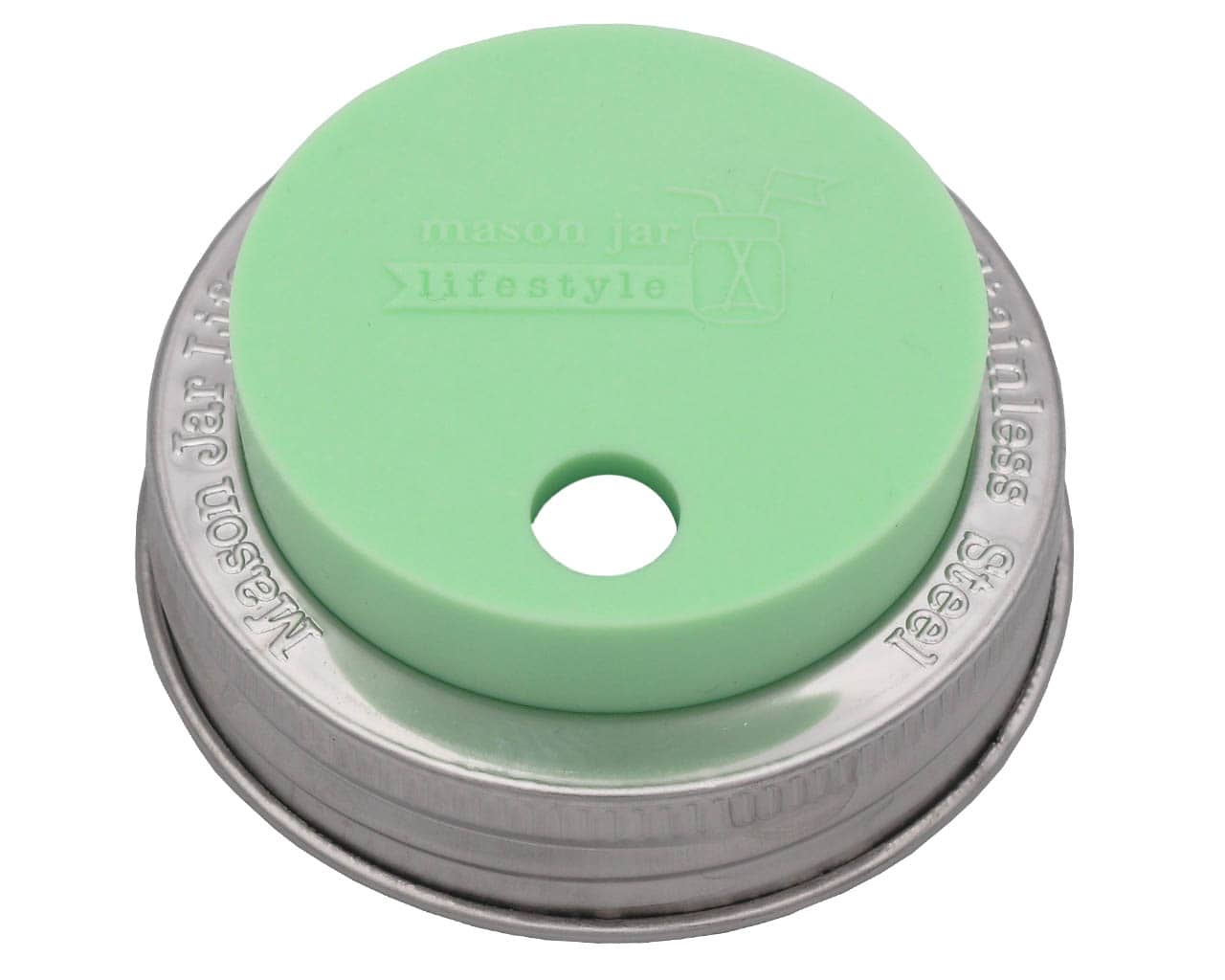 Silicone Straw Hole Tumbler with Stainless Steel Band for Mason Jars - Concordia Style Boutique