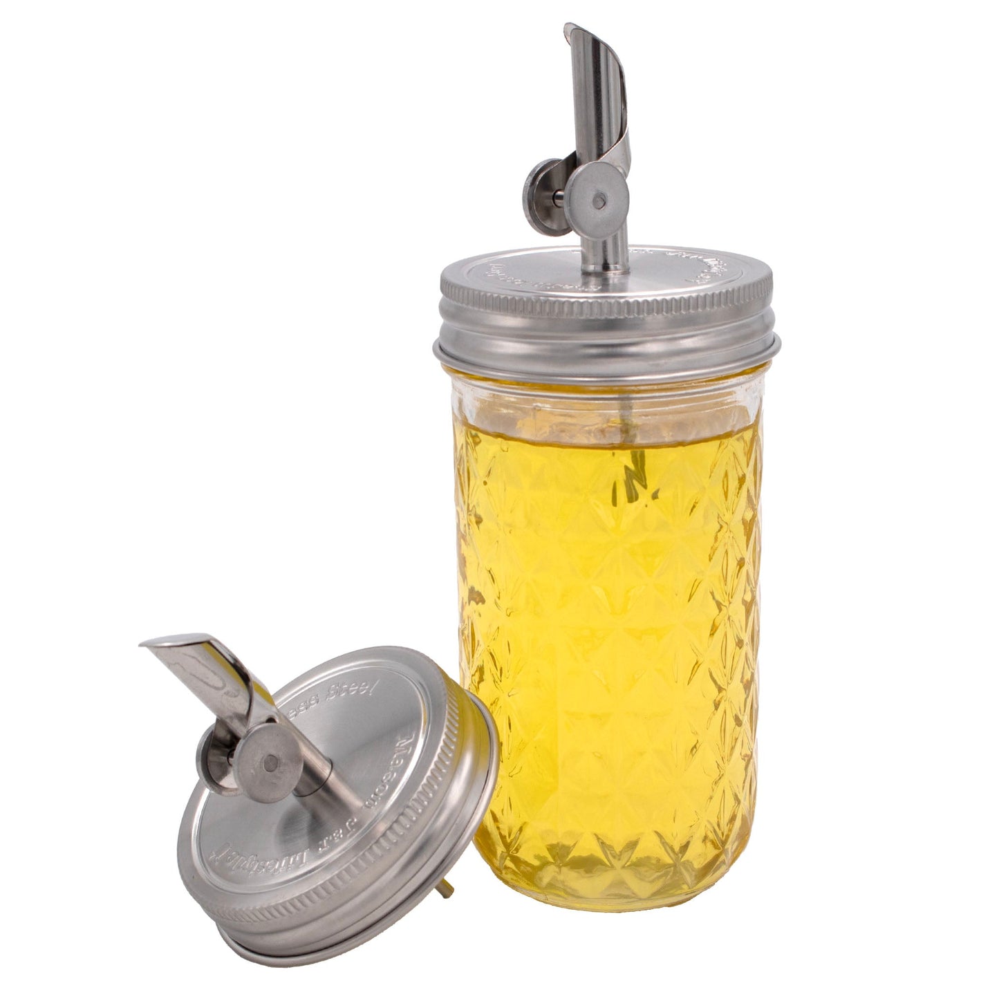 Oil Cruet Pour Spout Stainless Steel Lids for Mason Jars 2 Pack - Concordia Style Boutique