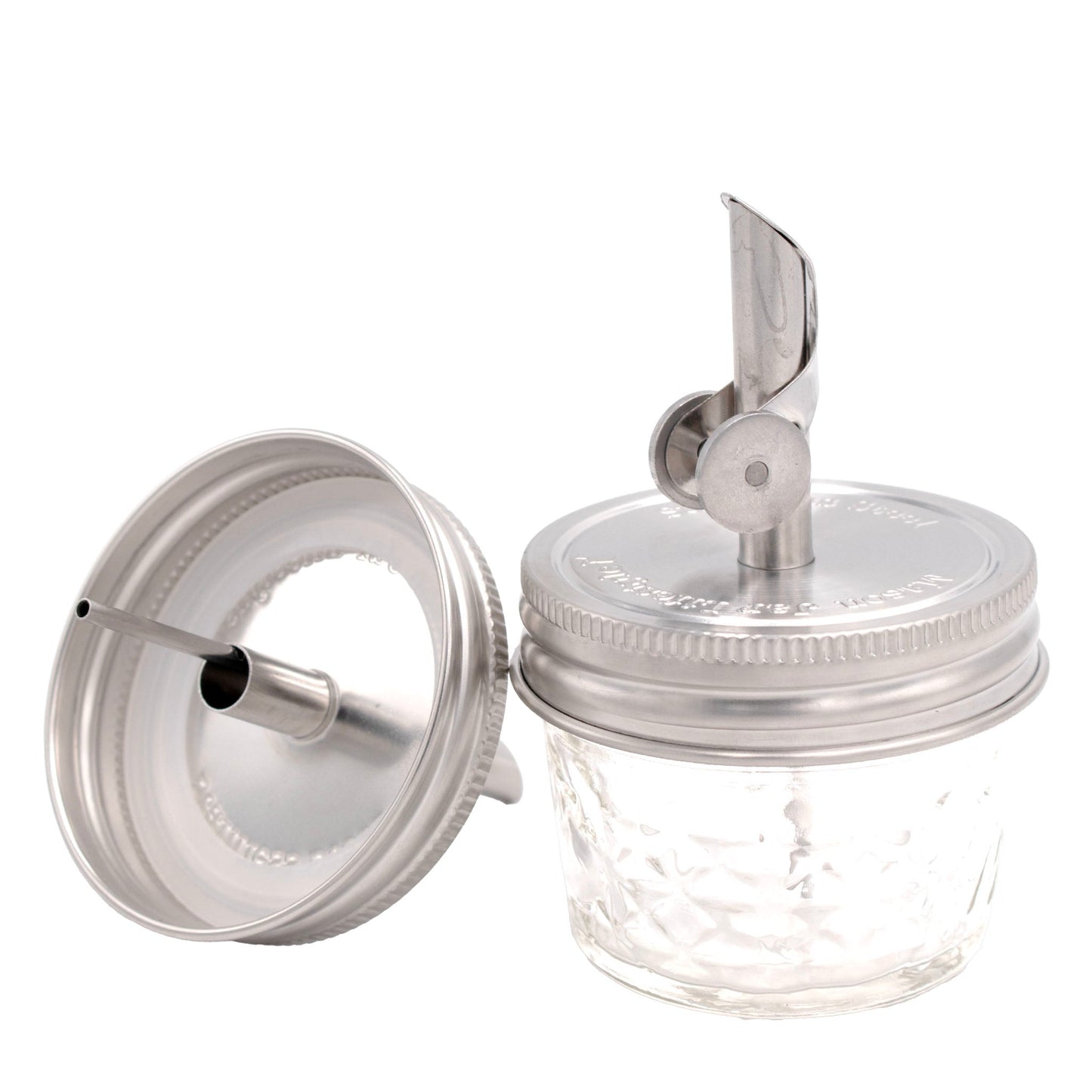 Oil Cruet Pour Spout Stainless Steel Lids for Mason Jars 2 Pack - Concordia Style Boutique
