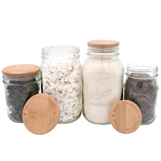 Bamboo Storage Stopper Lids for Mason Jars - Concordia Style Boutique