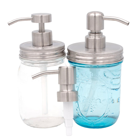 Satin / Brushed Finish Soap Pump Dispensers for Mason Jars - Concordia Style Boutique