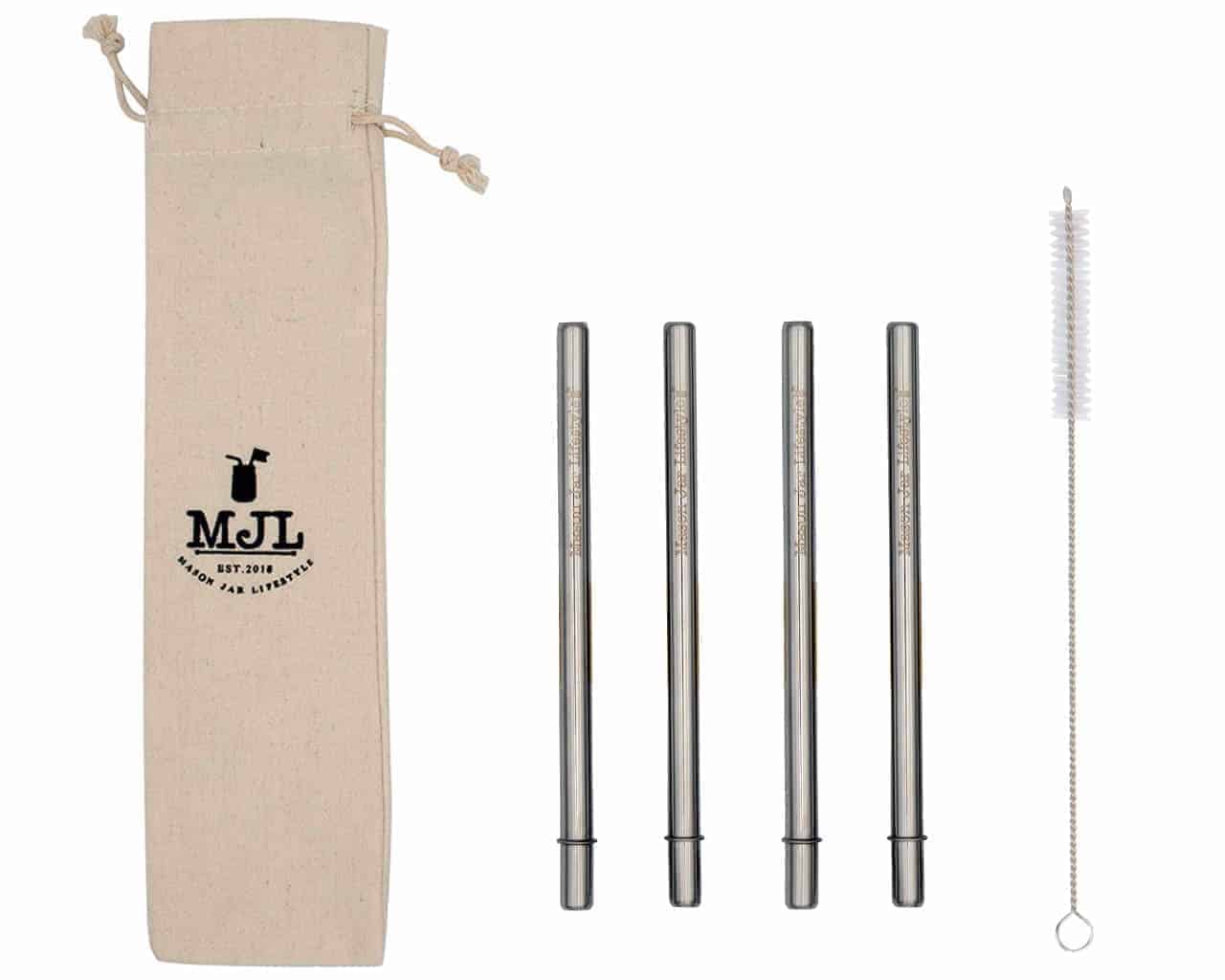 Short Safer Rounded End Stainless Steel Straw for Half Pint Mason Jars - Concordia Style Boutique