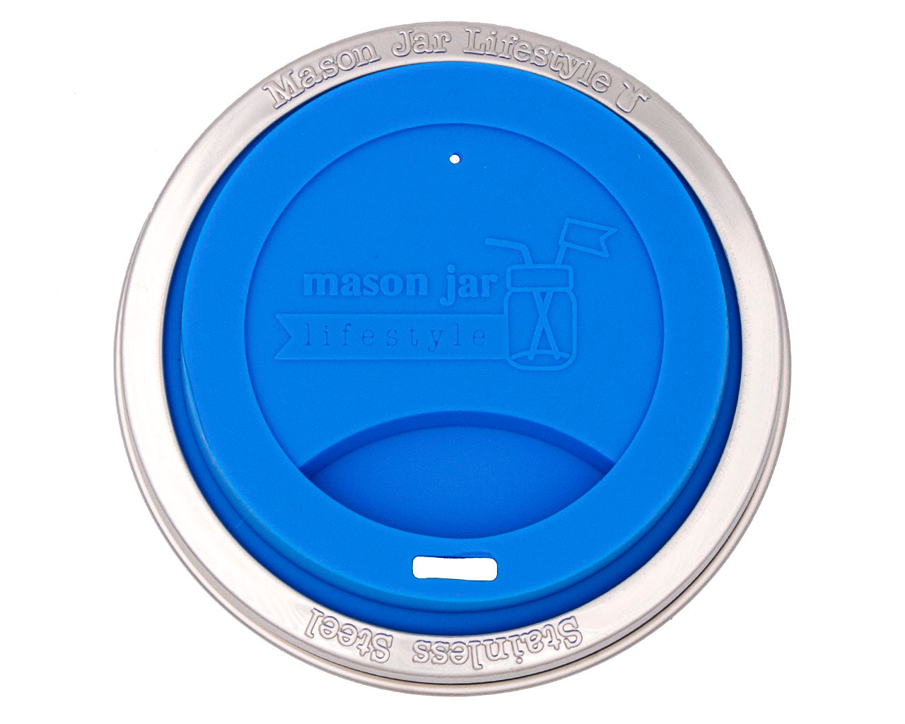 Silicone Drinking Lid with Stainless Steel Band for Mason Jars - Concordia Style Boutique