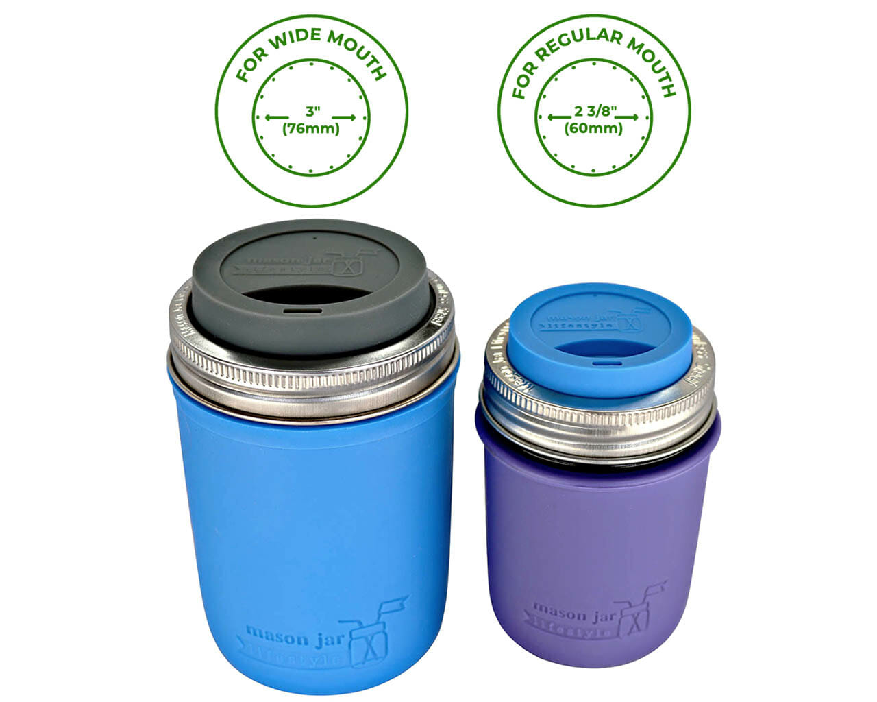 Silicone Drinking Lid with Stainless Steel Band for Mason Jars - Concordia Style Boutique