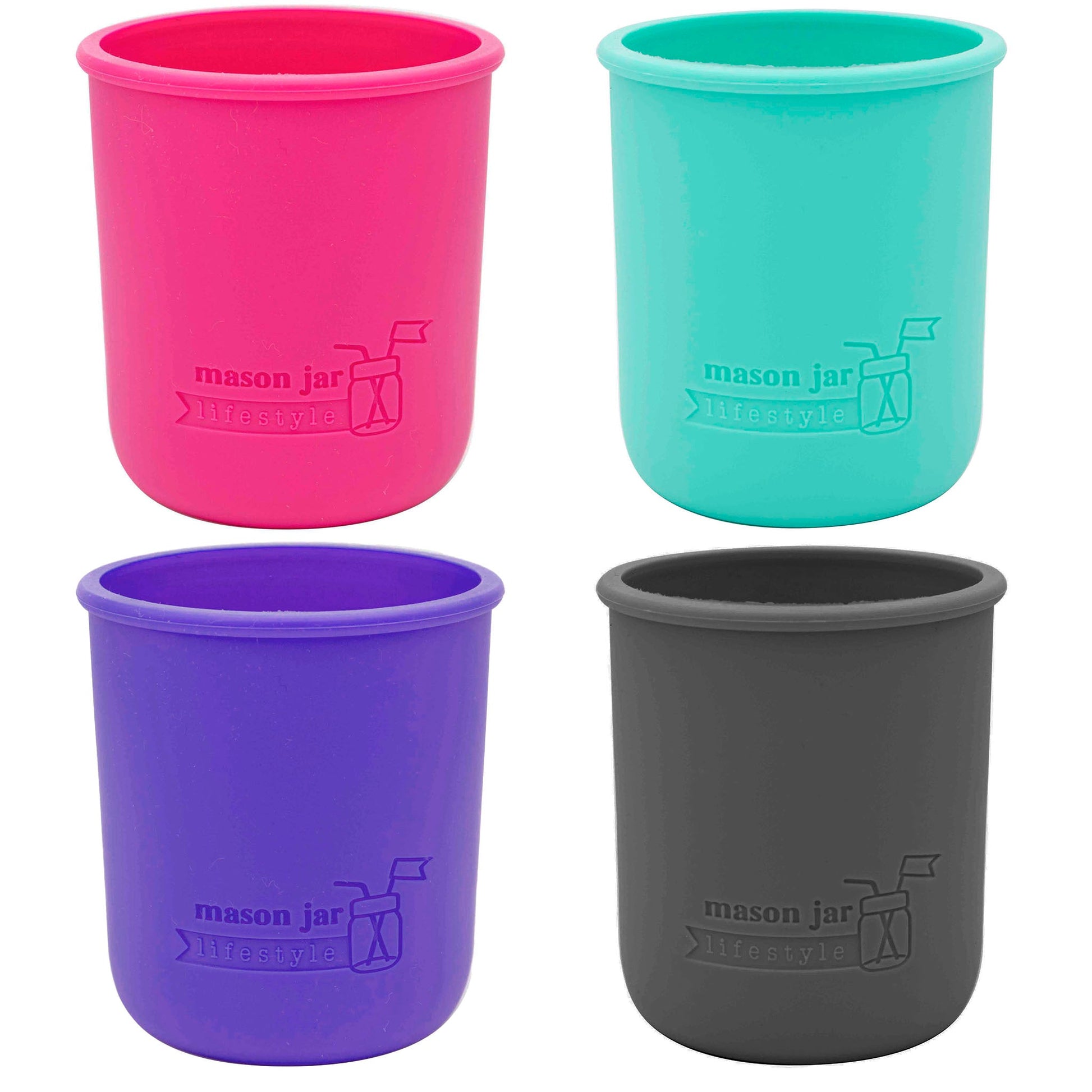 Silicone Sleeve for Regular Mouth Half Pint 8oz Mason Jars - Concordia Style Boutique