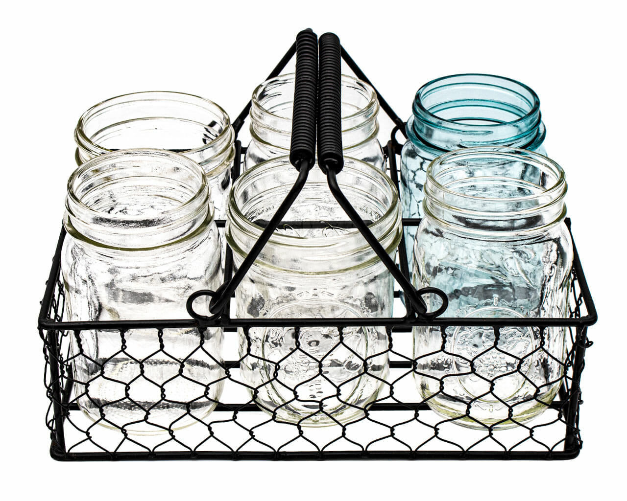Chicken Wire Caddy for 6 Pint Mason Jars - Concordia Style Boutique