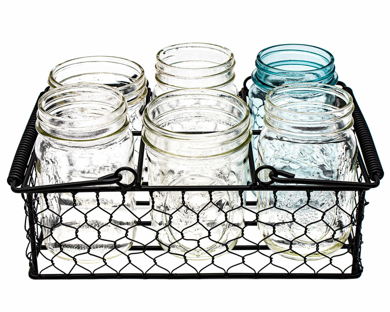 Chicken Wire Caddy for 6 Pint Mason Jars - Concordia Style Boutique