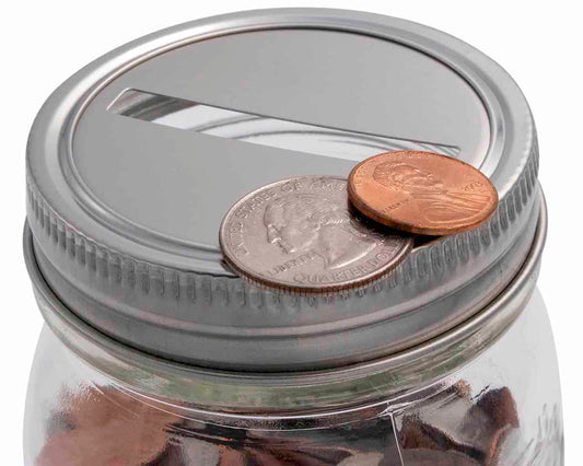 Coin Slot Bank Stainless Steel Lid Inserts for Mason Jars 10 Pack - Concordia Style Boutique