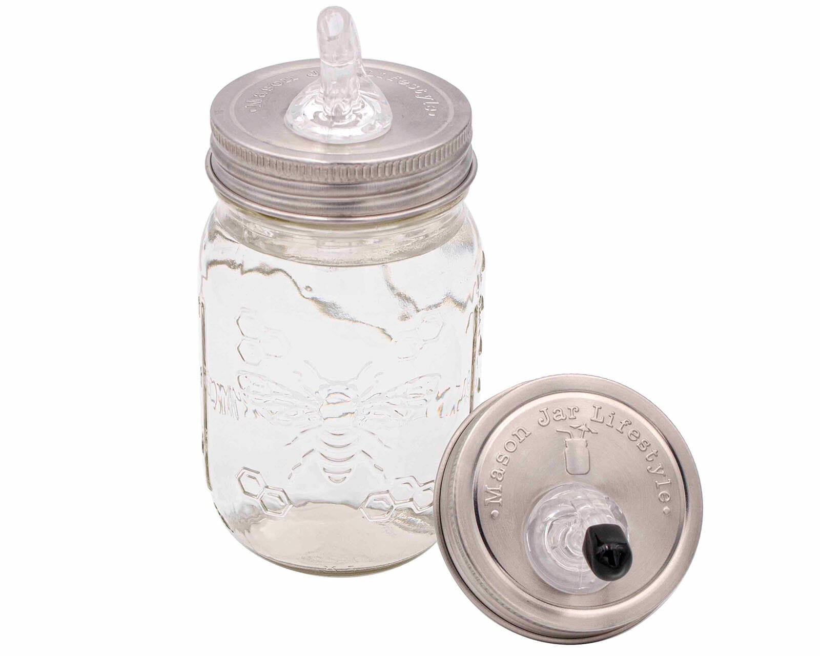 Liquor Pour Spout Stainless Steel Lid for Mason Jars - Concordia Style Boutique