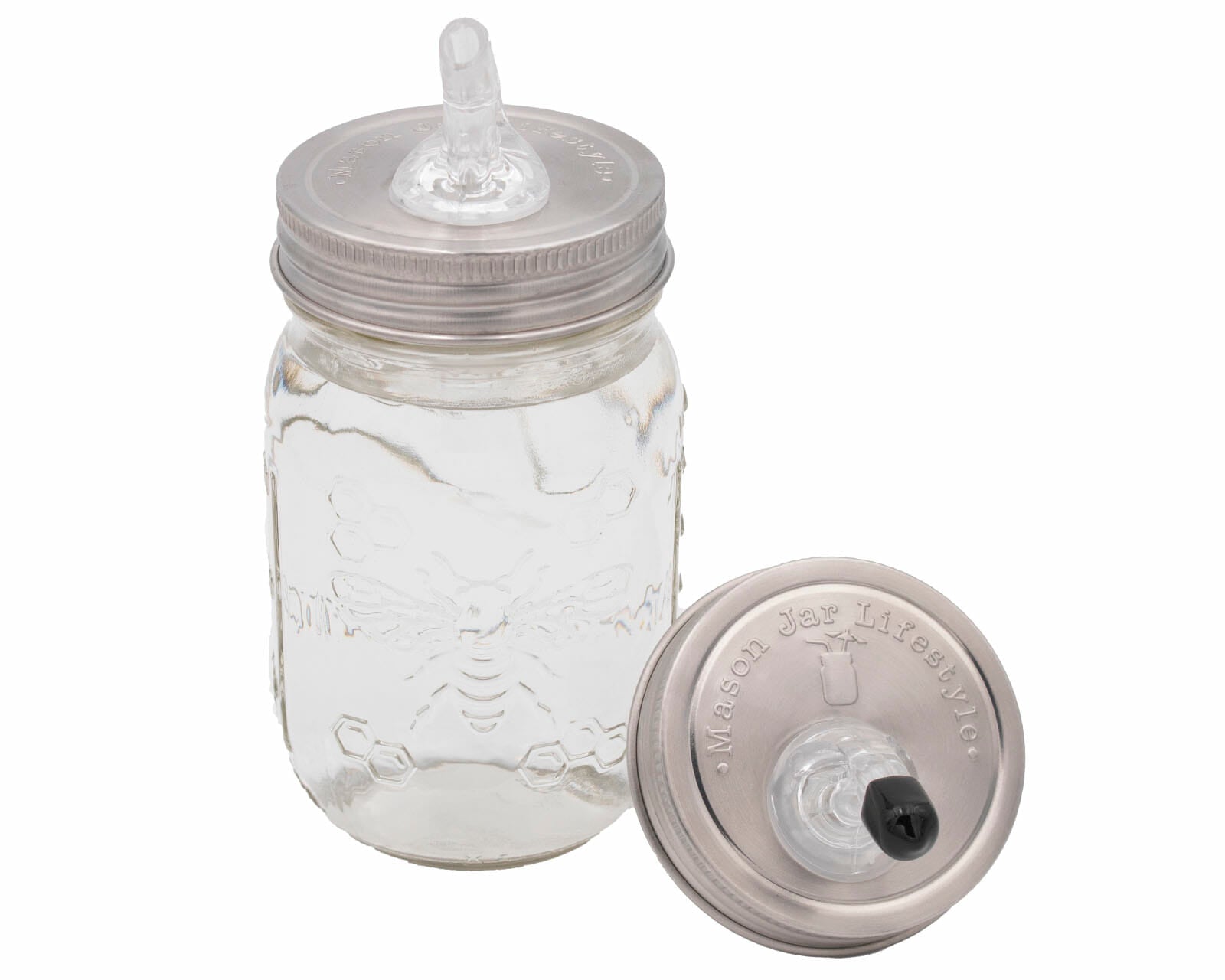 Liquor Pour Spout Stainless Steel Lid for Mason Jars - Concordia Style Boutique