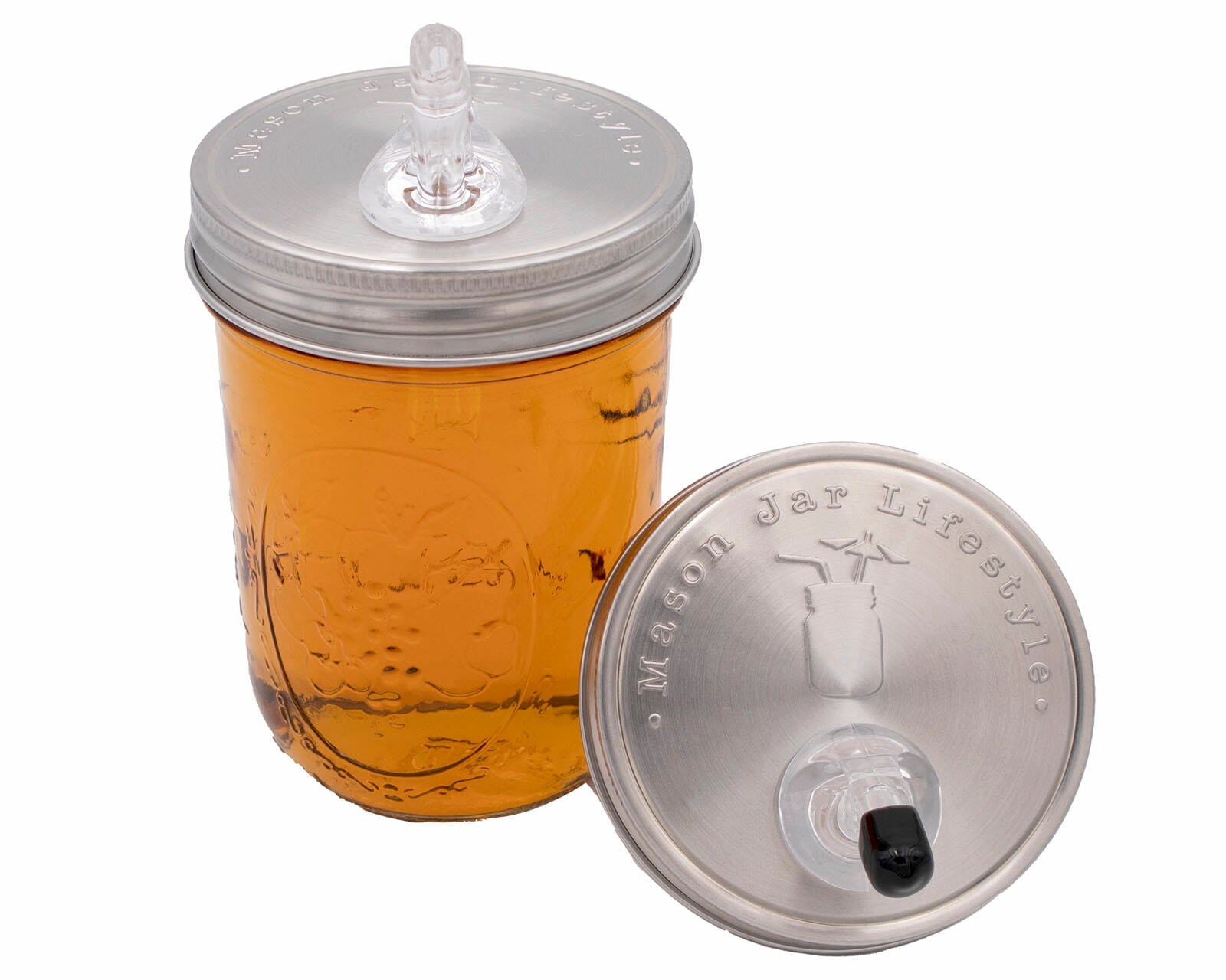 Liquor Pour Spout Stainless Steel Lid for Mason Jars - Concordia Style Boutique