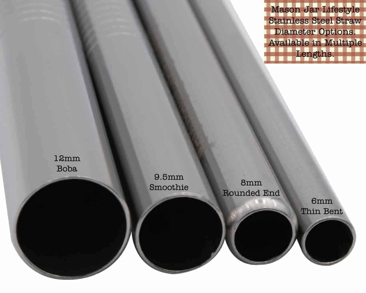 Medium Stainless Steel Smoothie Straws for Pint Mason Jars - Concordia Style Boutique