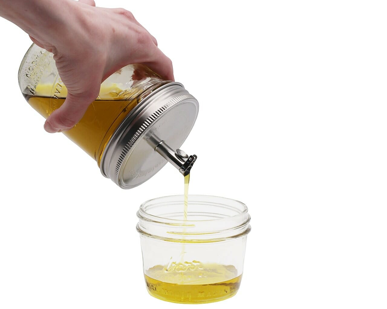 Oil Cruet Pour Spout Stainless Steel Lids for Mason Jars 2 Pack - Concordia Style Boutique