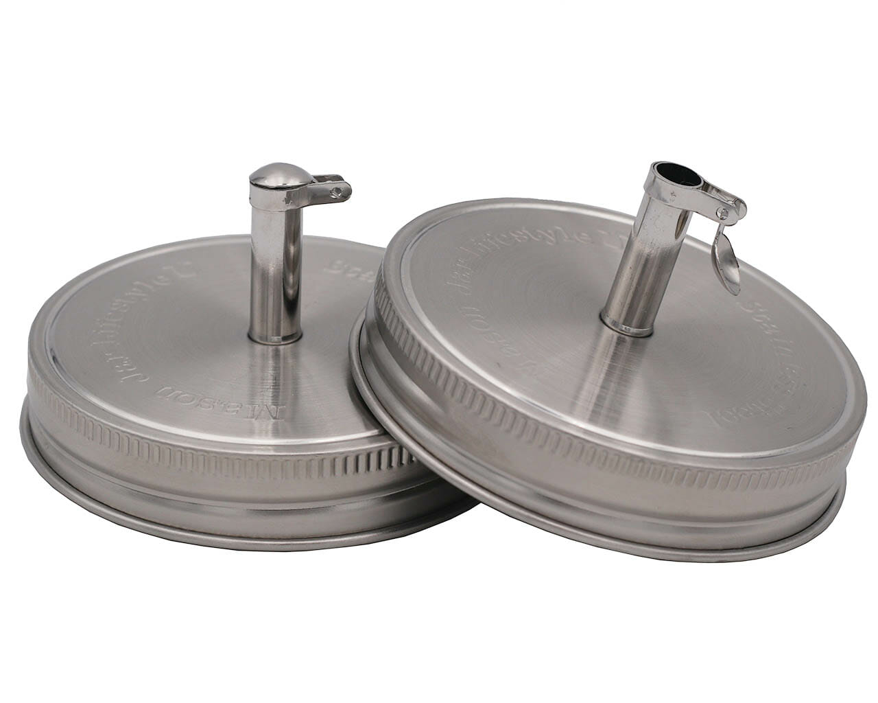 Oil Cruet Pour Spout Stainless Steel Lids for Mason Jars 2 Pack - Concordia Style Boutique