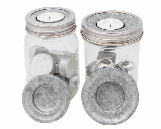 Tea Light Holder Metal Lid Insert for Mason Jars 6 Pack - Concordia Style Boutique