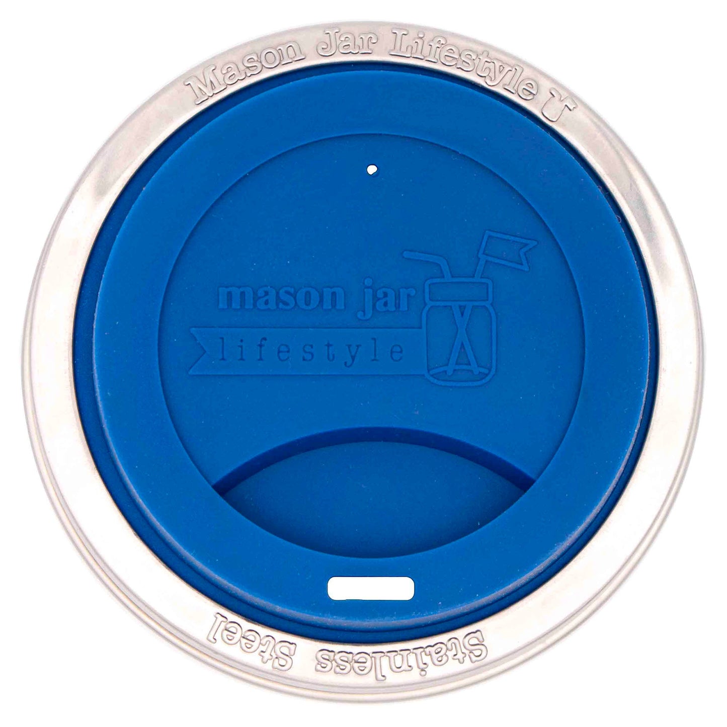 Silicone Drinking Lid with Stainless Steel Band for Mason Jars - Concordia Style Boutique
