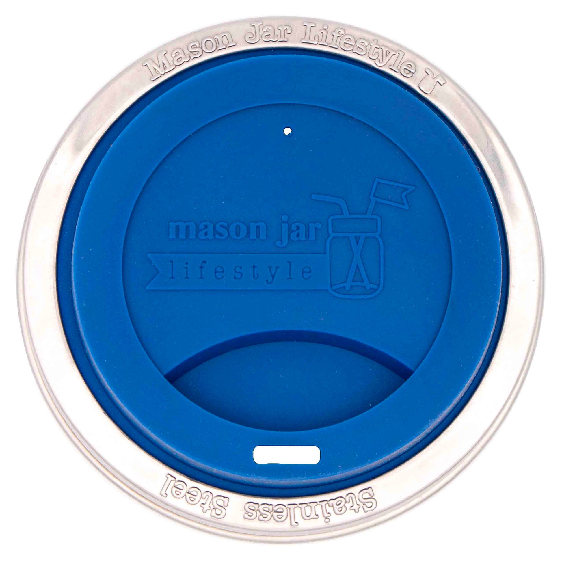 Silicone Drinking Lid with Stainless Steel Band for Mason Jars - Concordia Style Boutique